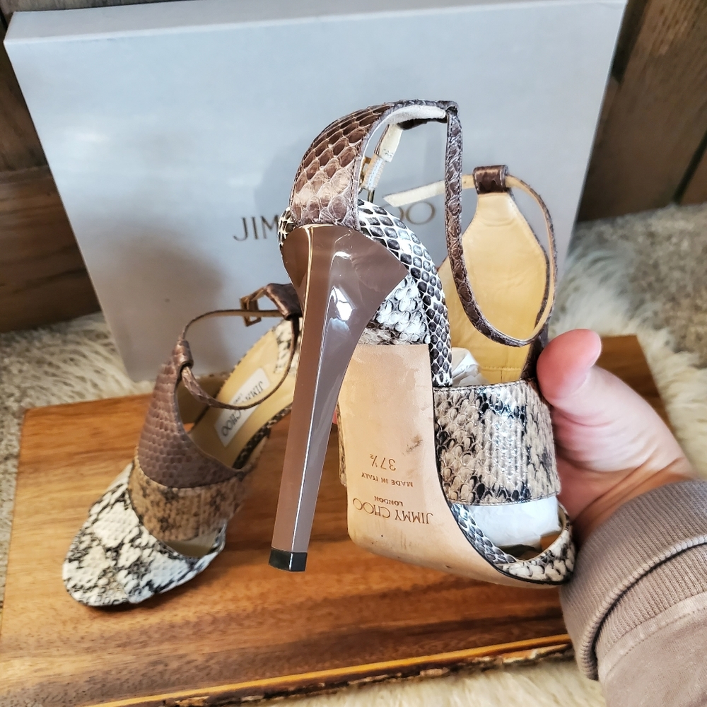 Jimmy Choo Timbus 100 Snakeskin Pump - Picture 5 of 6